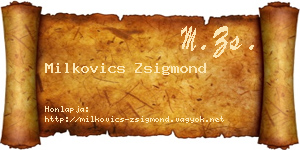 Milkovics Zsigmond névjegykártya