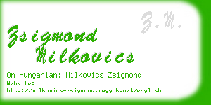 zsigmond milkovics business card